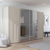 Supreme Duo Champagne Glass & Mirror 4 Door Sliding Door Wardrobe